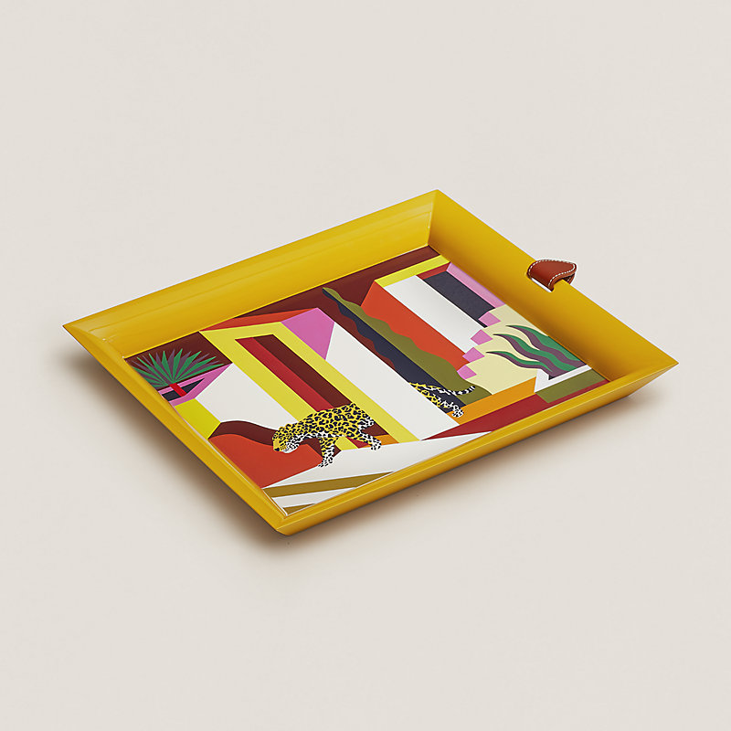 【一度着用のみ】HERMÈS タターサル グリシネ シトルイユ シャルトリューズ Atrium Jaguar dans un Jardin Mexicain tray | Hermès Netherlands